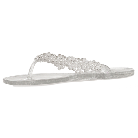 Sca'viola Women's Silver flip-flops slippers