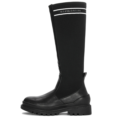 U.S.Polo Assn. Black women's boots with a flexible uppers to the knees