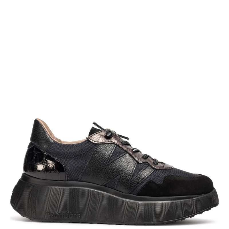Wonders Women's Platform Half Shoes Trend I Negro