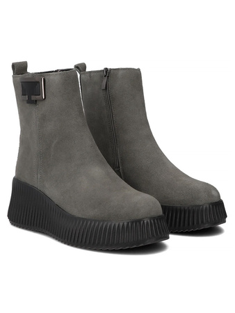 Filippo Women’s Suede Leather Platform Ankle Boots Insulated Grey DBT6392-25-GR