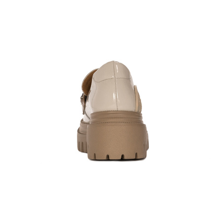 Maciejka Patent Leather Loafers Chunky Platform Light Beige 06294-22/00-8