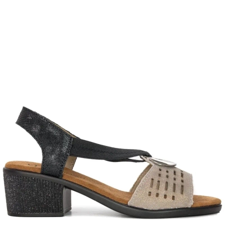 Filippo DS2308-21 BK GO Black Gold Sandals