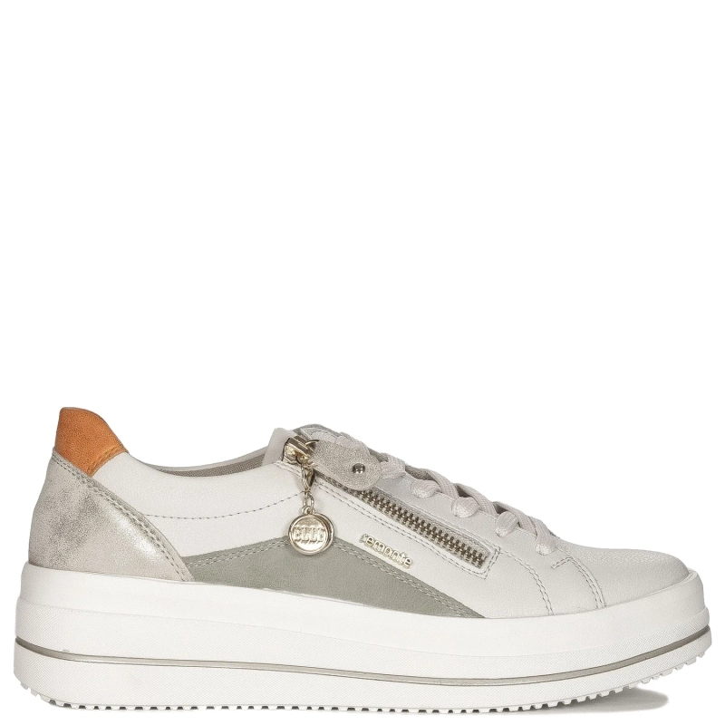 Remonte Sneakersy damskie skórzane White Combi białe