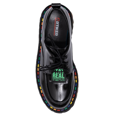 Artiker Women’s Patent Leather Platform Oxford Shoes Black 57C0172