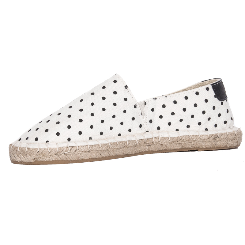 Big Star Espadryle damskie w kropki White Białe