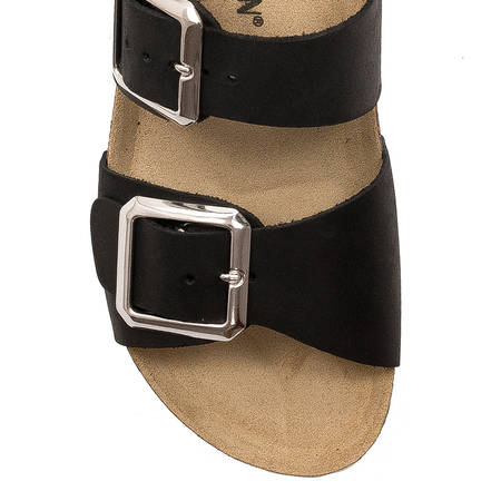 Dr. Brinkmann Women's Slides Black Leather