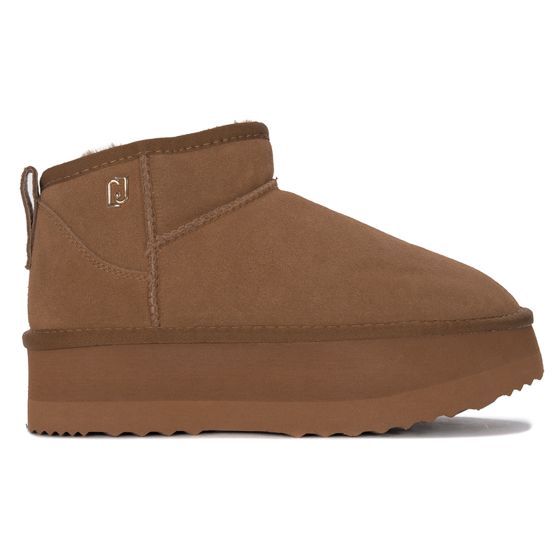 Liu Jo Women's Leather Platform Ankle Boots Cognac