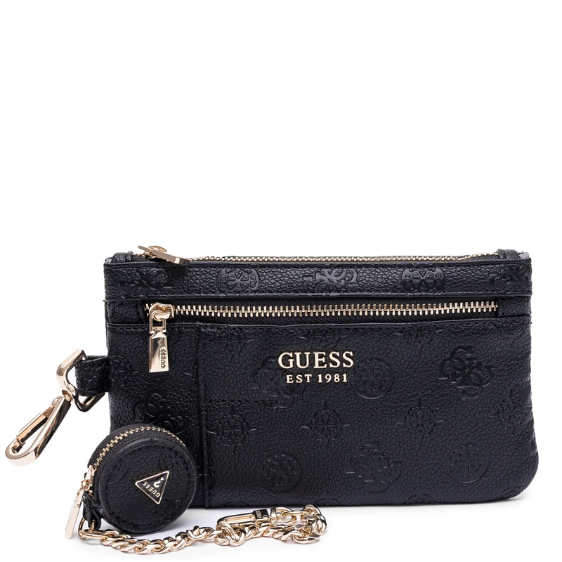 Guess Kasinta Portfel Saszetka Tłoczony Monogram Czarny TXDP2222060-BLACK