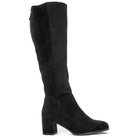 Sergio Leone KZ273 Black Knee-High Boots