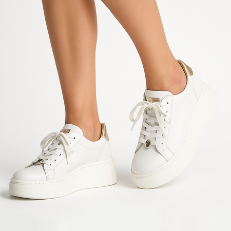 Maciejka Leather Platform Sneakers Lace-Up White 06191-11/00-8