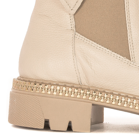 Maciejka Beige Leather Women's Boots