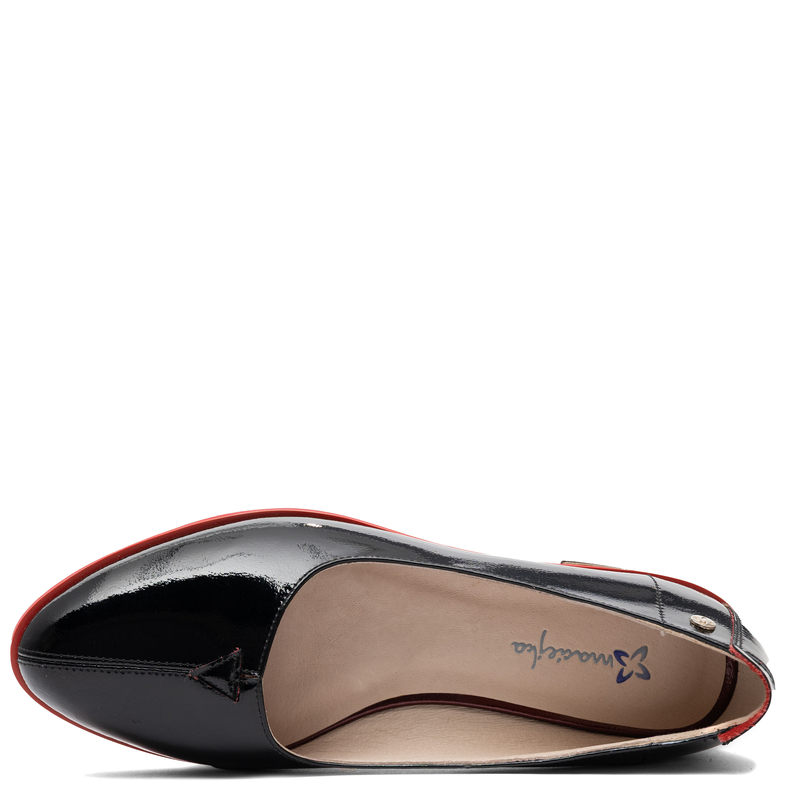Maciejka Leather Patent Ballerinas With Red Sole Black K7463-01/00-1