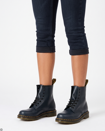 Dr. Martens Botki glany damskie skórzane 1460 Navy