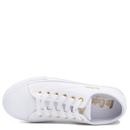 Lee Cooper Women's White Sneakers With Gold Logo LCW-26-02-4056L