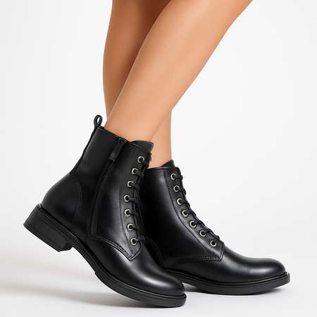 T.Sokolski Leather Womens Boots Warm Lined Black POWZ25214BK