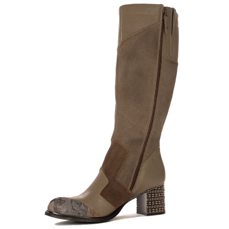 Maciejka 05640-10/00-3 Dark Beige Knee-High Boots