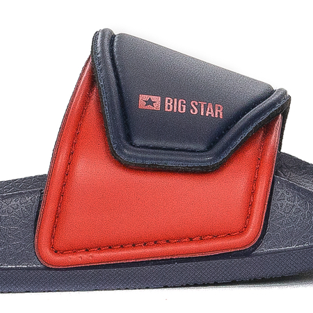 Big Star Navy/Red Velcro children's slippers