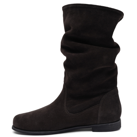 Maciejka Genuine Suede Leather Slouchy Boots Flat Heel Brown 5057W-02/00-6