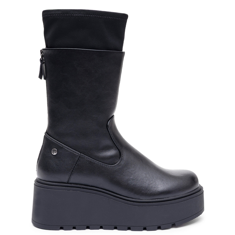 Maciejka Leather Wedge Sock Ankle Boots Black A7166-01/00-7