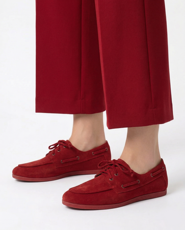 Maciejka Suede Leather Shoes Red 07799-08-00-1