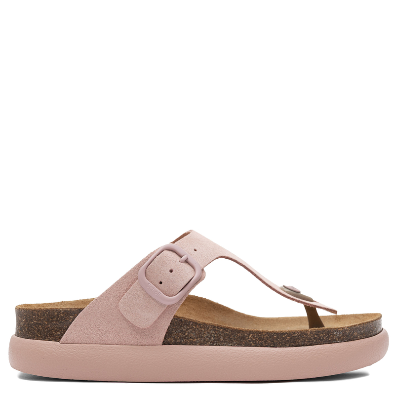 Scholl Leather Ergonomic Platform Toe-Post Sandals Pink F01219-1048