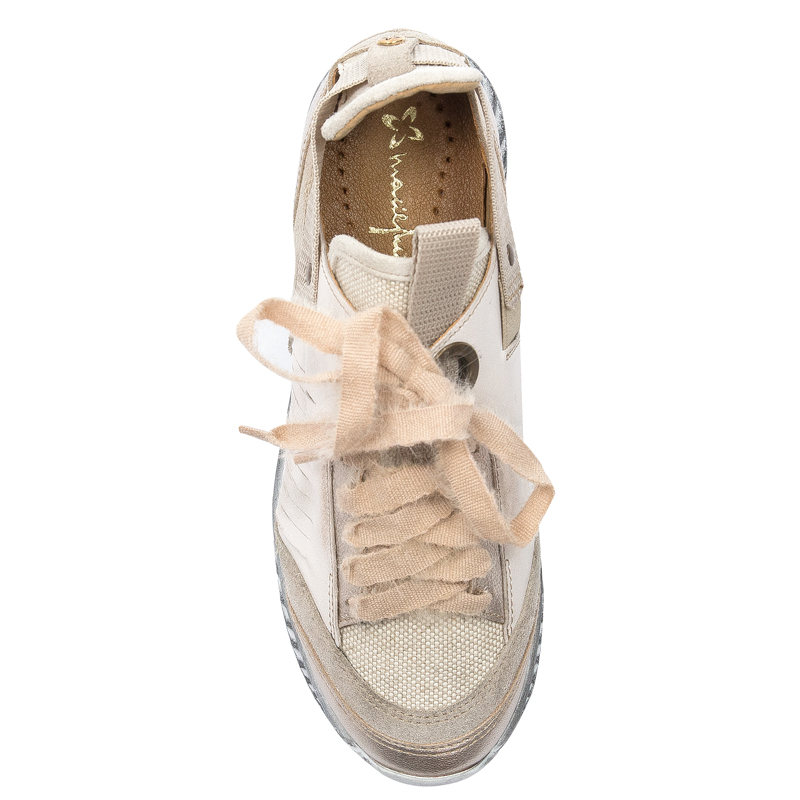 Maciejka Beige Leather Flat Shoes