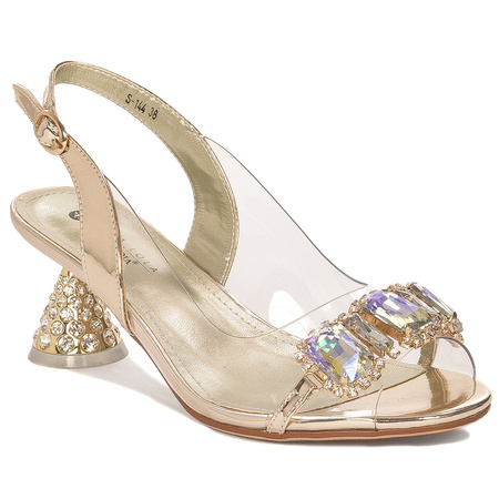 Sca'viola Women's Sandals On A High Heel Gold