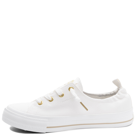 Lee Cooper Trampki Damskie Klasyczne Tekstylne Złote Detale Białe LCW-26-02-4050L