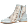 Maciejka leather perforated ankle boots with side zip light blue 06397-34/00-1