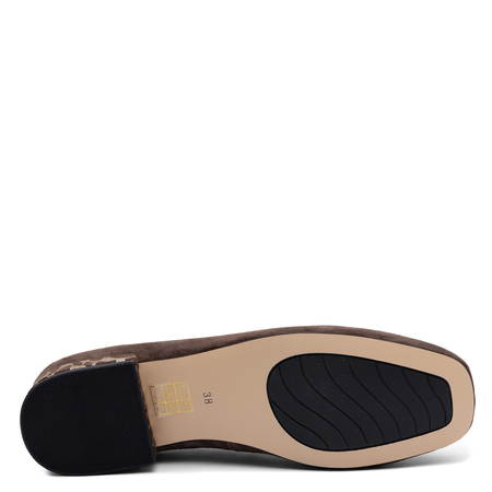 S.Barski Leather Suede Ballerinas With Decoration Brown CR61-3040 38