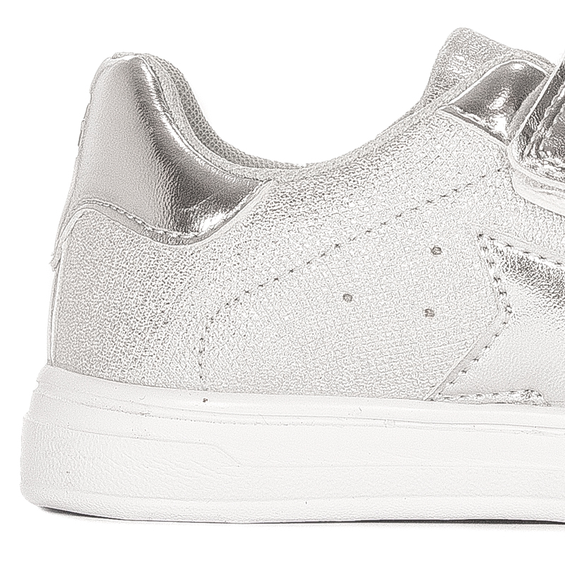 Big Star Trampki dziecięce dziewczęce na rzepy Silver srebrne