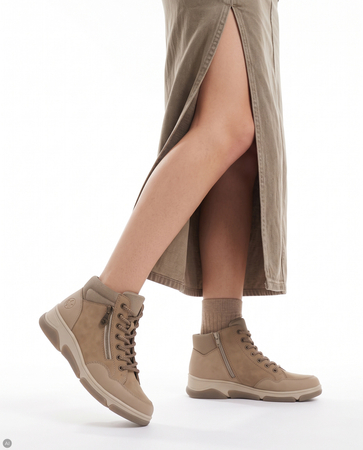 Rieker Insulated, Comfortable Lace-Up Ankle Boots, Beige L5601-20-BEIGE