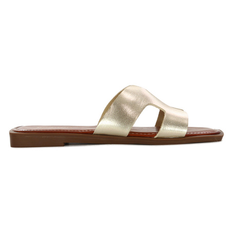 Sergio Leone Women's gold flip-flops