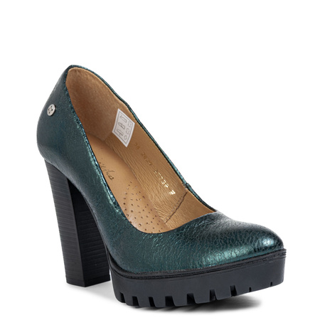 Maciejka Patent Leather Platform Pumps Metallic Green 2629W-03-00-1