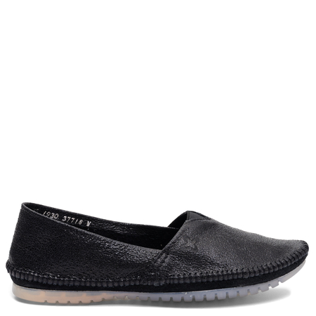 Maciejka Leather Slip-On Loafers Flat Shoes Black 1930W-36/00-0