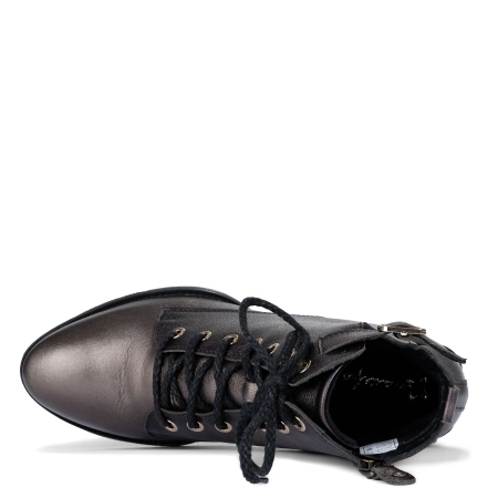 Maciejka Striking Leather Ankle Boots Metallic Bronze with Decorative Buckle 07128-02-00-8