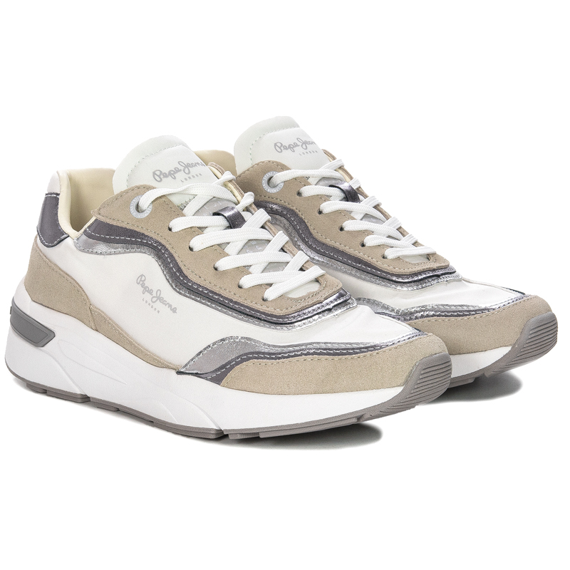 Pepe Jeans Sneakersy damskie White Arrow Layer Białe