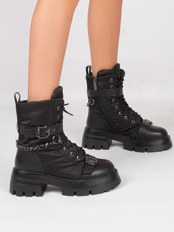 GOE Women's warm leather black women's boots
