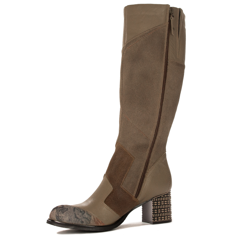 Maciejka 05640-10/00-3 Dark Beige Knee-High Boots