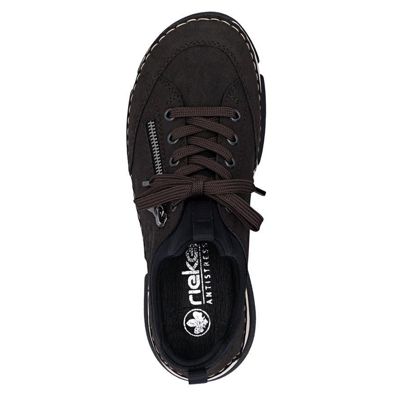 Rieker Comfortable Casual Women's Sneakers Low Shoes With Zipper Brown 45973-25-BRO