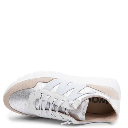 Wonders Skórzane Sneakersy na Platformie Wielokolorowe A-24101-BEIGE
