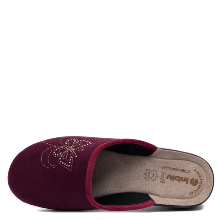Inblu Elegant Burgundy Home Slippers Textile Comfort 4 cm LY000119