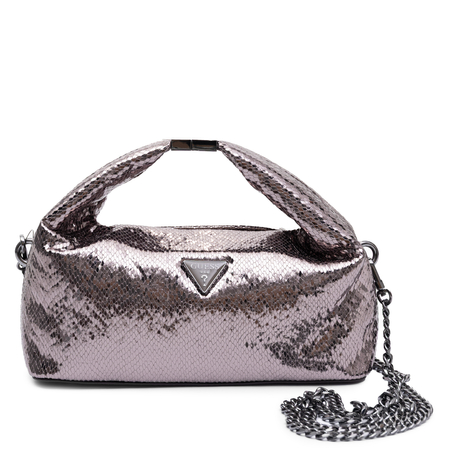 Guess Elegant Women's Handbag Classic Metallic Pewter Silver HWKM2248740-PEWTER