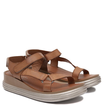 Maciejka Fashion Leather Wedge Sandals Tan L7634-29/00-1
