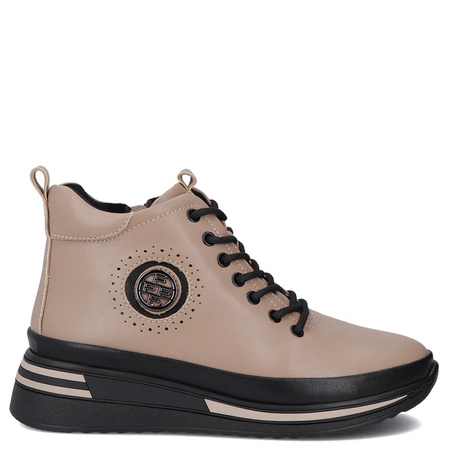 Filippo Beige Women's Leather Warmed Boots