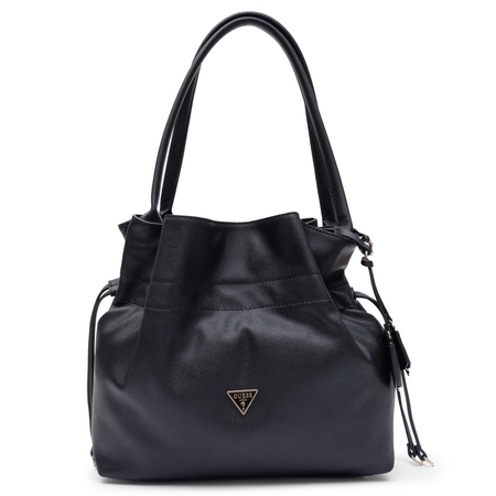 Guess Karima Drawstring Tote Bag Slouchy Shoulder Bag Black HWNG2249230-BLACK