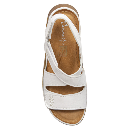 Maciejka Comfortable Leather Platform Sandals White L4496-11/00-1 HTML