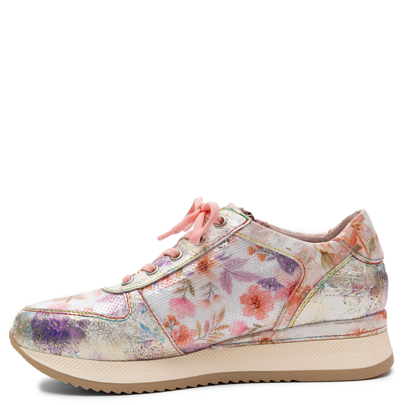 Laura Vita Sneakersy w Kwiaty Półbuty na Platformie Różowo-Wielokolorowe Gycmo-58-Rose