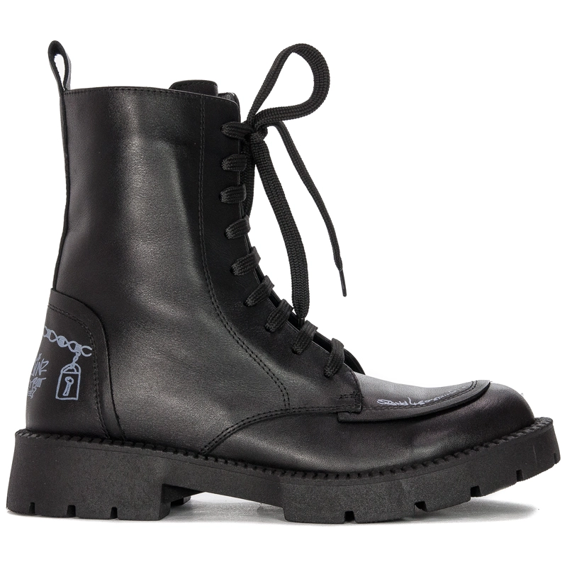 Black Venezia Black leather boots