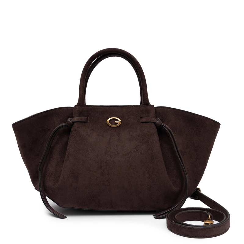 Guess Elegant Faux Suede Women's Shoulder Bag Spacious Brown HWSG2237060-ESPRESSO